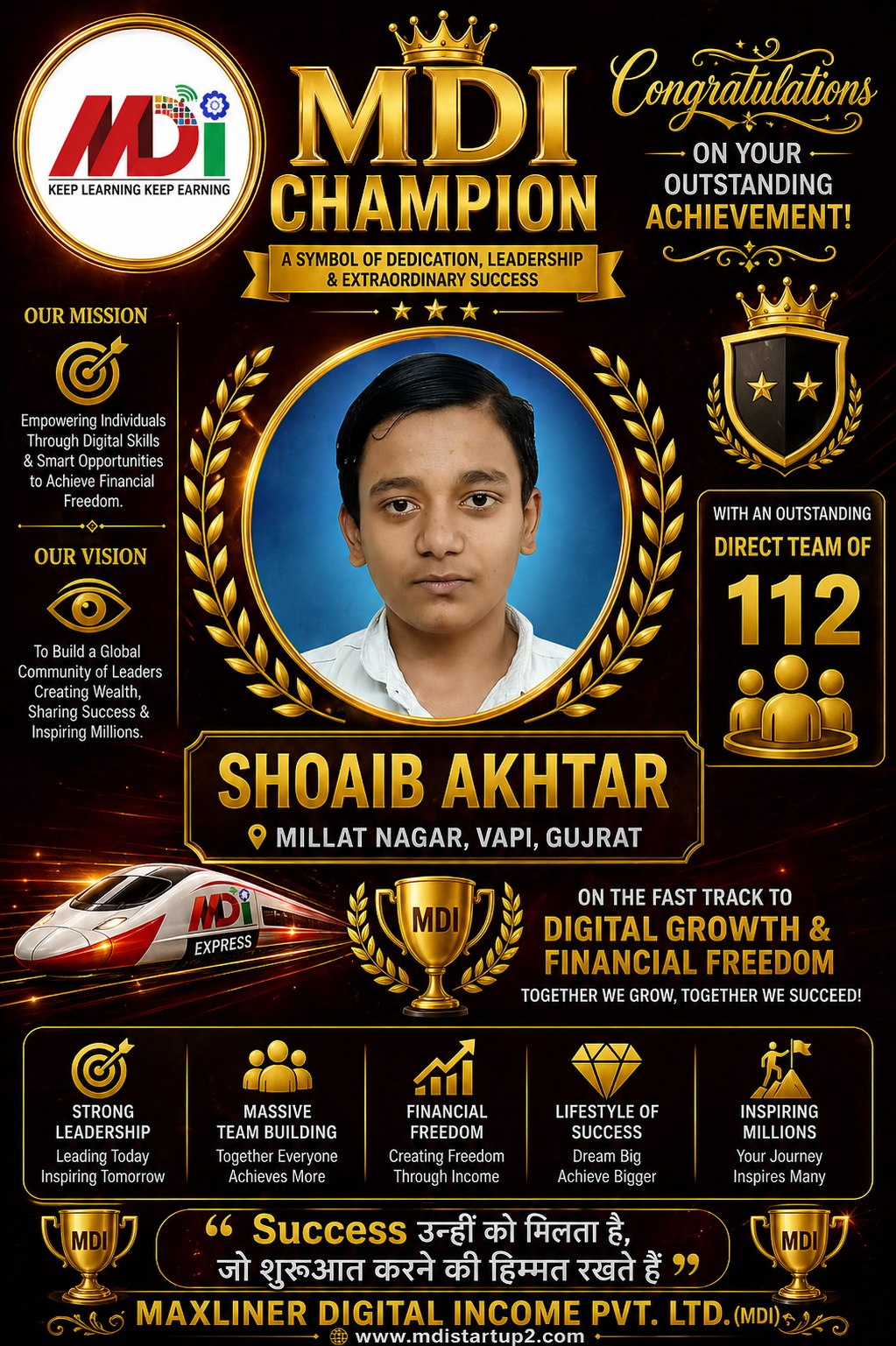 Shoaib Akhtar — MDI Champion